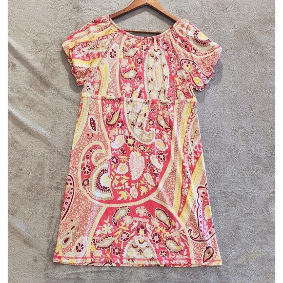 Juicy Couture Pink Henley Floral Paisley Mini Dress Size Large Y2K Feminine - Picture 5 of 11